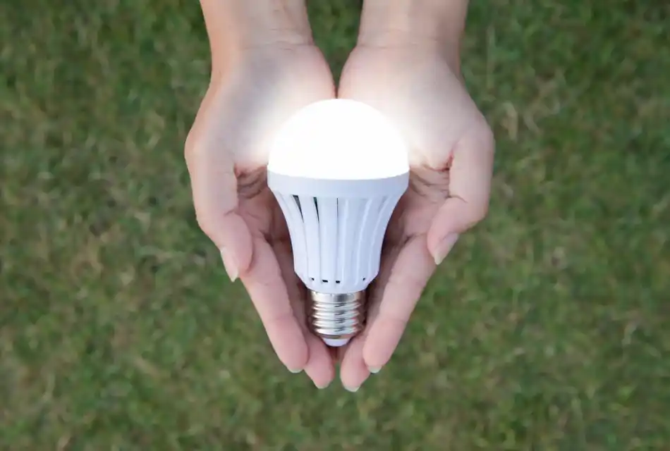 female hands carrying an LED light