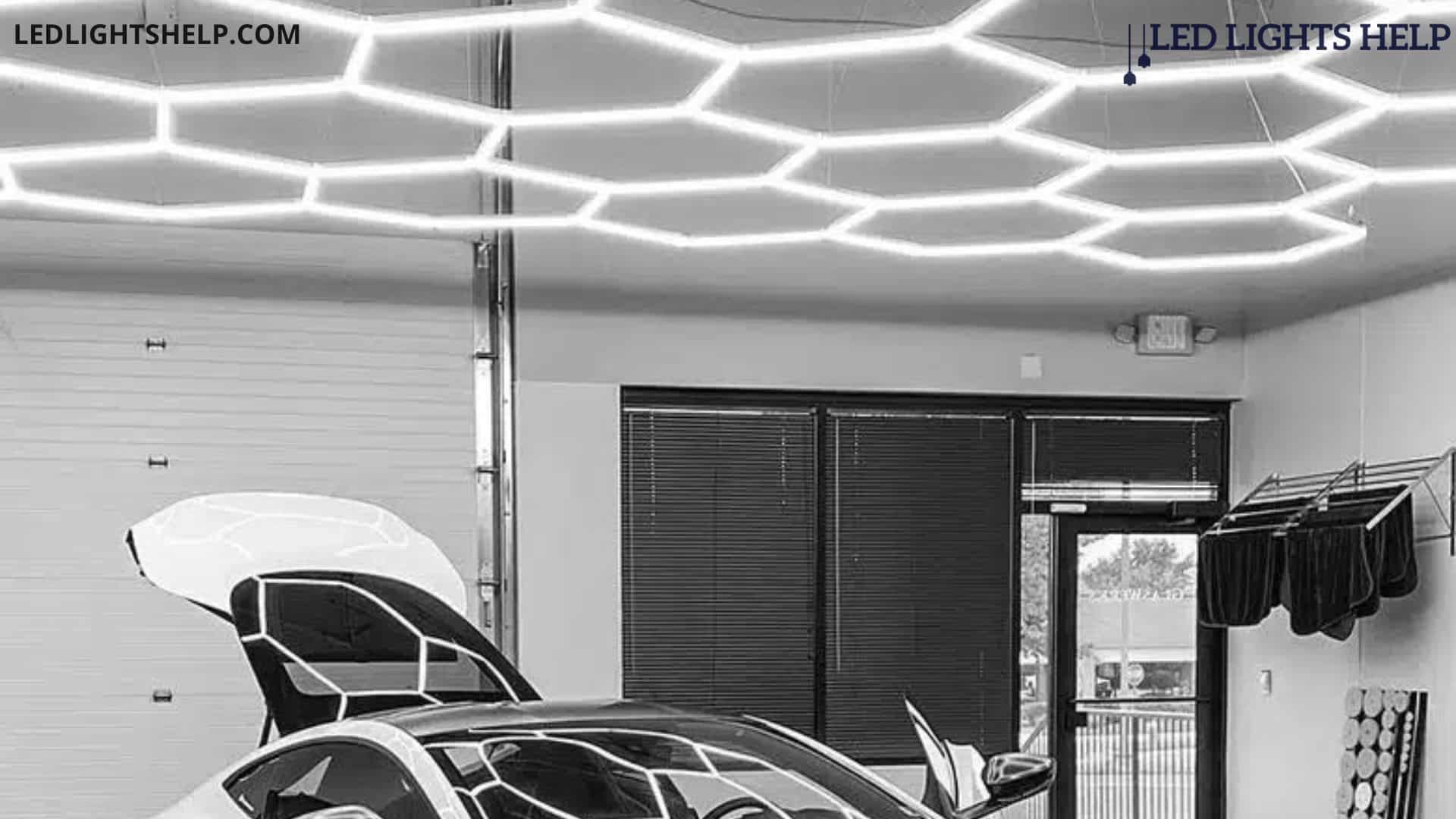 garage lights and a car in garage