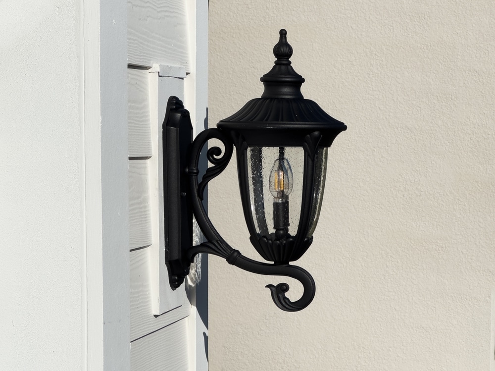 A Beautiful Black Exterior Wall Light It Has A Vintage